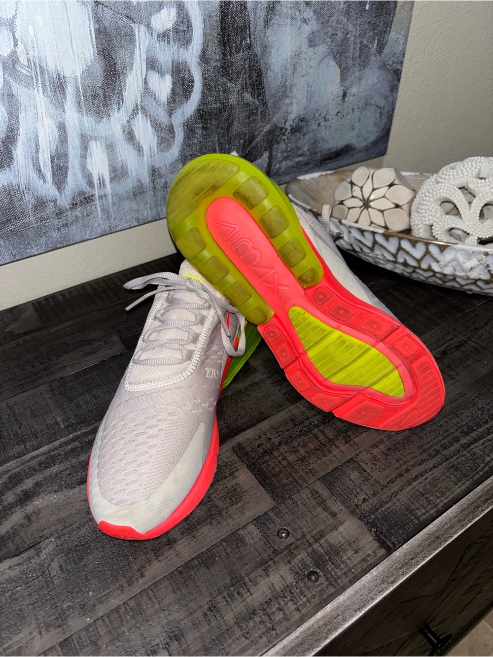 Nike Women's Air Max 270 'Neon' sneakers SZ 8.5 - Picture 6 of 14